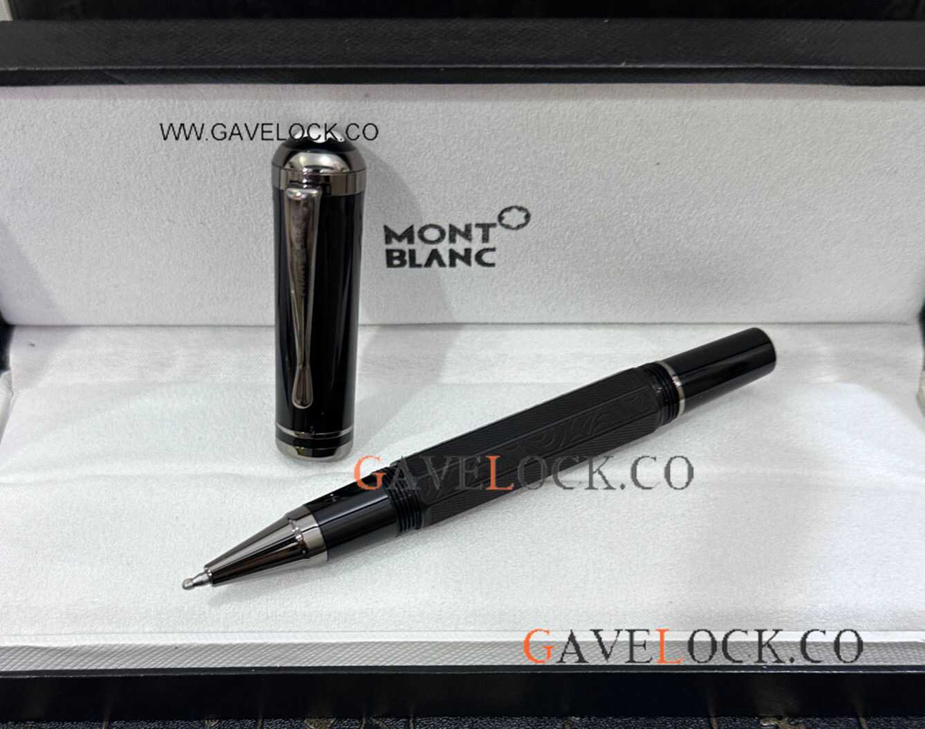 Faux Montblanc Marcel Proust Writers Edition Rollerball Pure Black